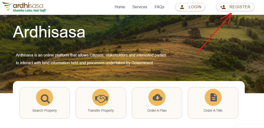 Register on Ardisasa - check land ownership in Kenya